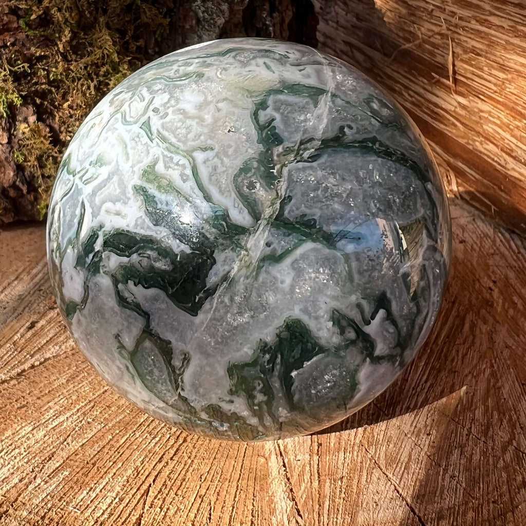 Sfera agat muschi / moss model 3, druzy.ro, cristale 4