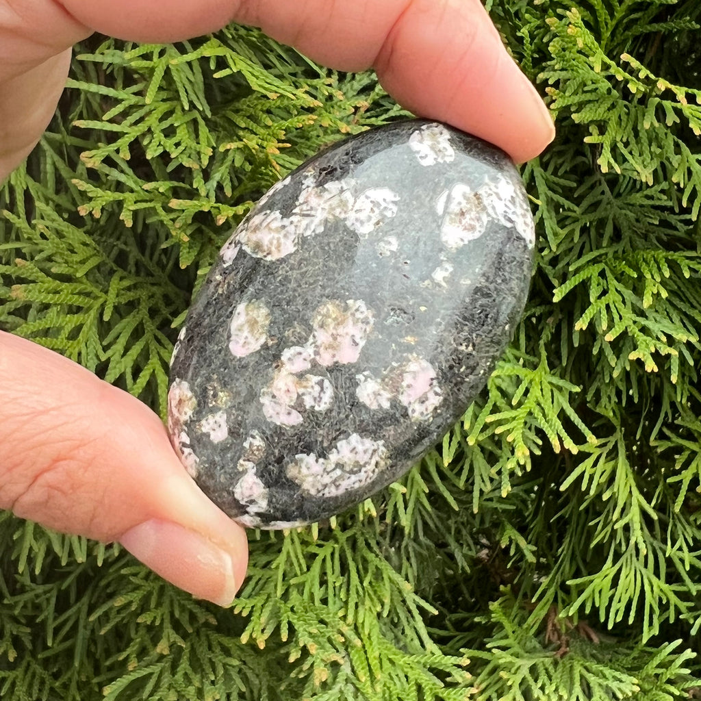 Obsidian zapada palm stone, druzy.ro, cristale 1