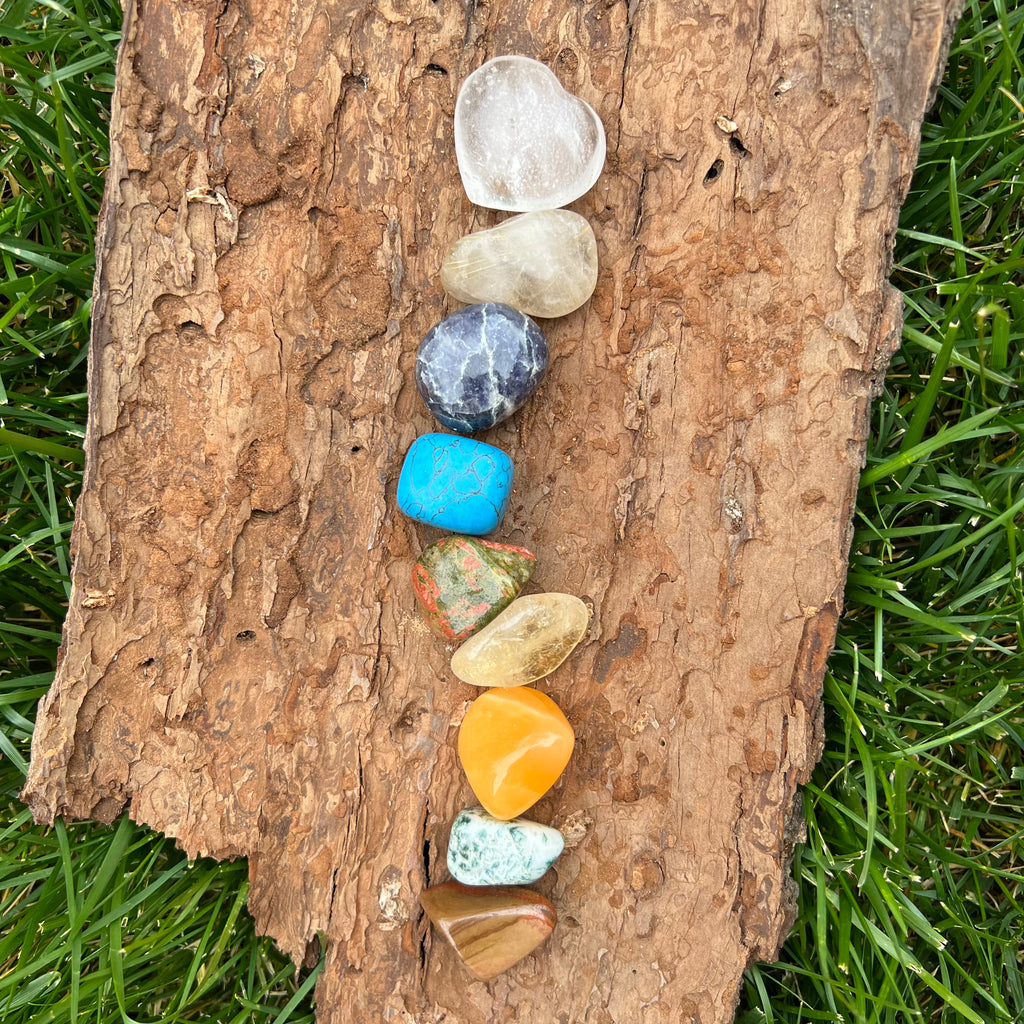 Set cristale 7 chakre LOVE, 9 pietre semipretioase 3-4 cm, druzy.ro, cristale 1