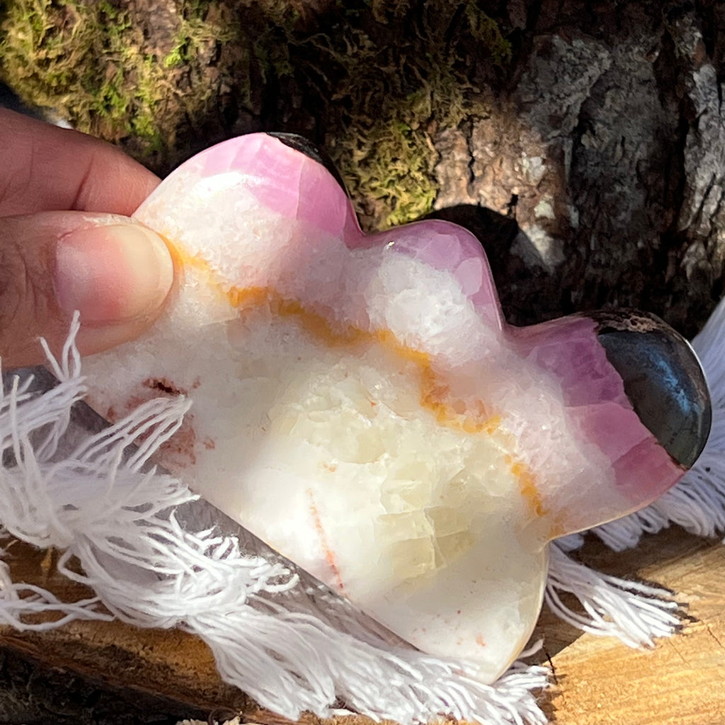 Aragonit roz forma nor m3, druzy.ro, cristale 3
