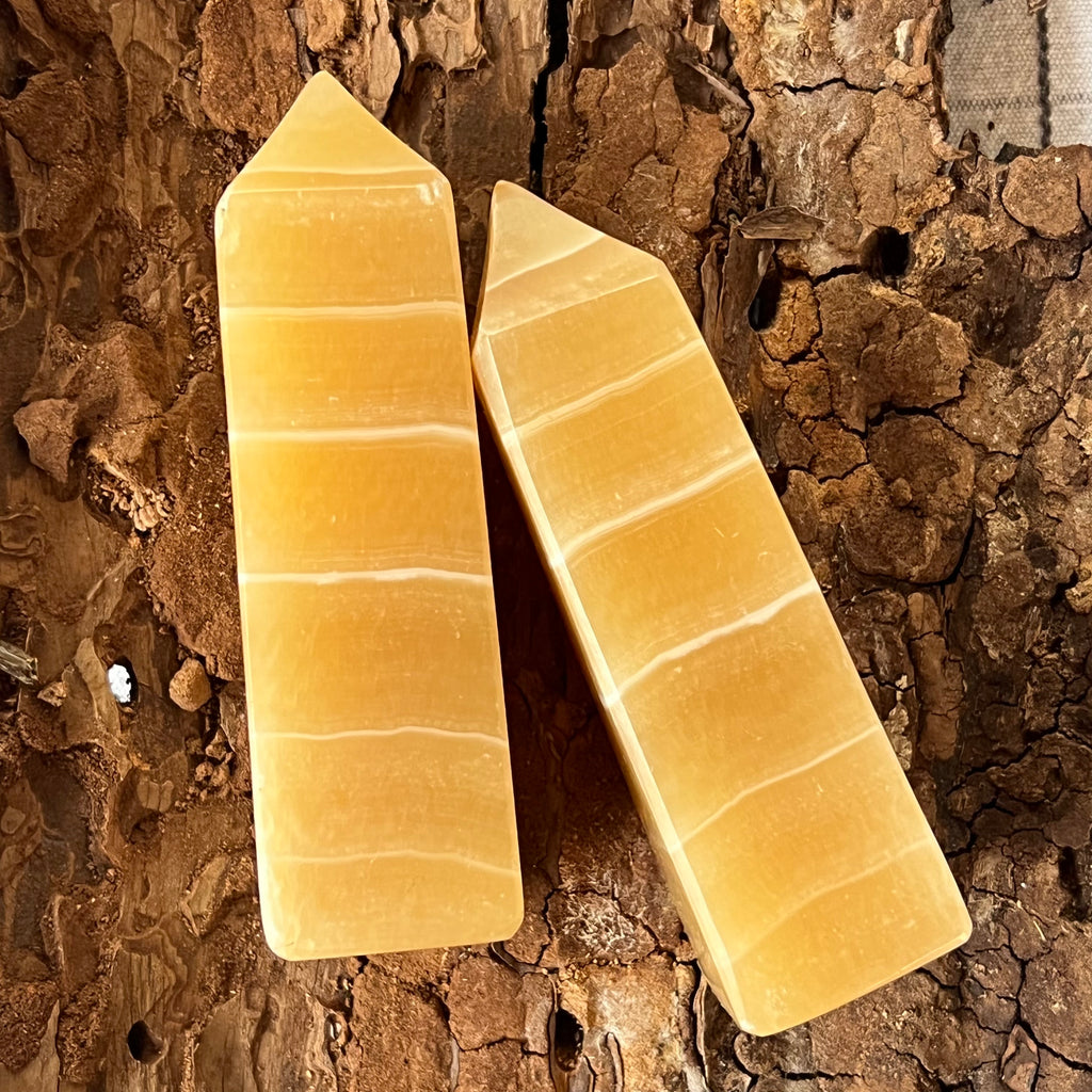 Obelisc calcit zebra 9-10 cm, druzy.ro, cristale 5
