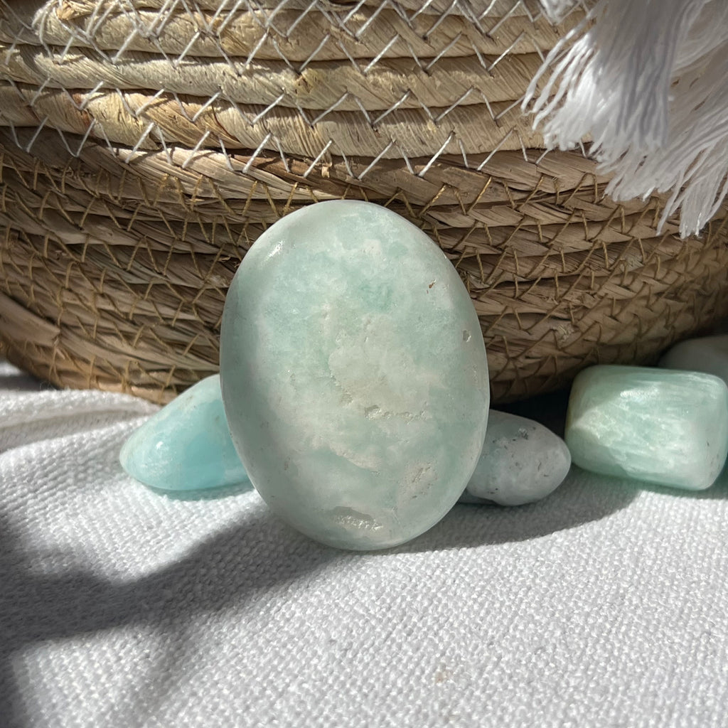 Palmstone calcit albastru m1, druzy.ro, cristale 1