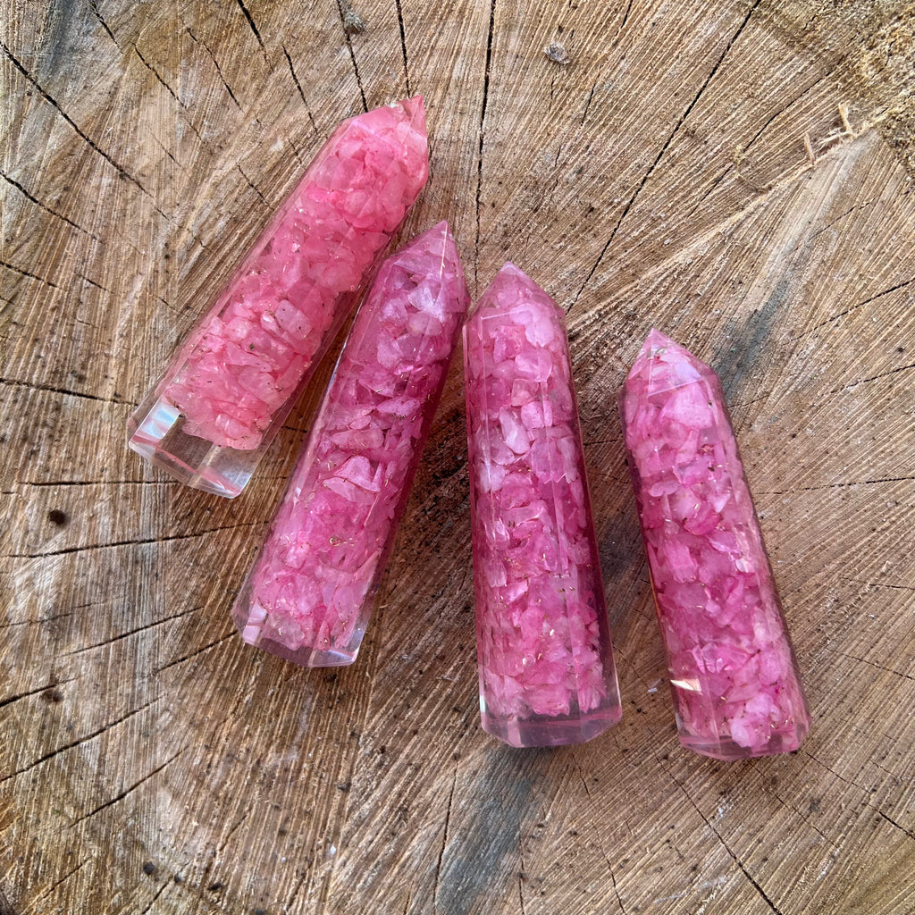 Obelisc orgonit cuart roz 7-8 cm, druzy.ro, cristale 1