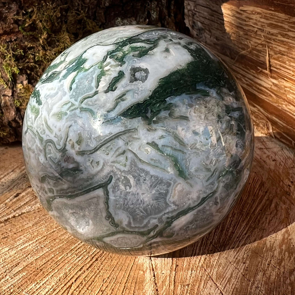 Sfera agat muschi / moss model 3, druzy.ro, cristale 3