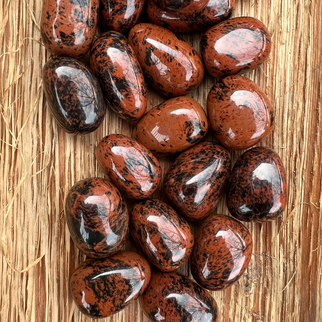 Obsidian Mahogany piatra rulata mini, druzy.ro, cristale 4